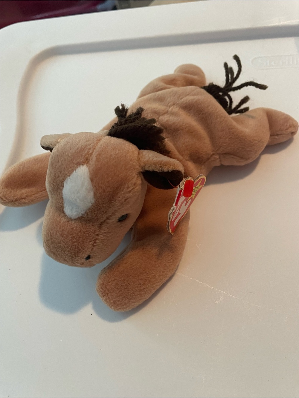 1995 TY Beanie Baby Derby Brown Horse Plush - Soft Brown Pony Toy